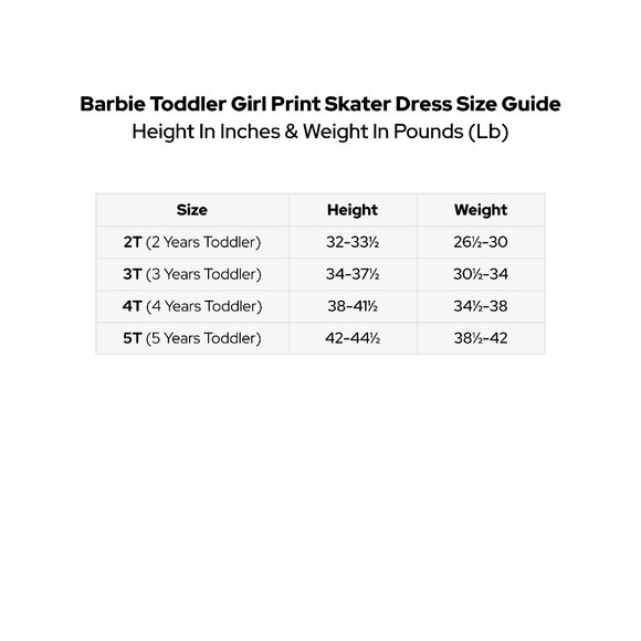 Cute Barbie Print Skater Dress For Toddler Girls, Super-Soft Cotton Size 2T - 5T - Picture 6 of 6